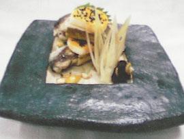 秋鯖と長芋の利休博多焼